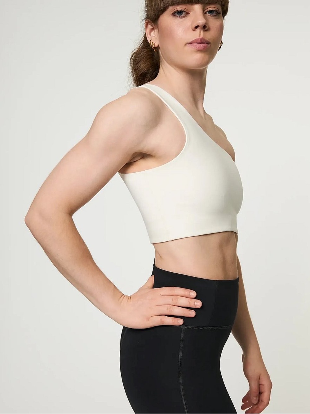 girlfriend collective Bianca One-Shoulder Sports Bra